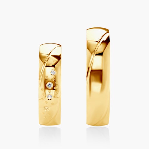 Obrączki ślubne: złote, okrągłe, 5 mm